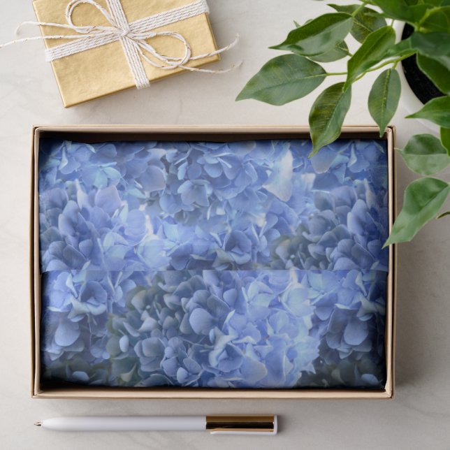Papel De Seda Flores de Hortensia Azules para Todas las Ocasione (Regalo )