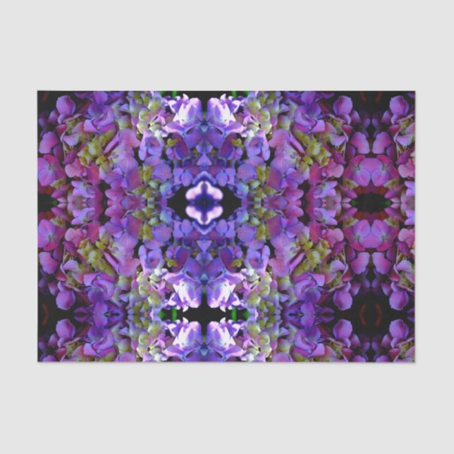 Papel De Seda Flores de Hydrangeas azul morado (Anverso)