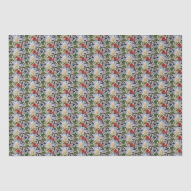 Papel De Seda Flores de invierno y Holly (Anverso)
