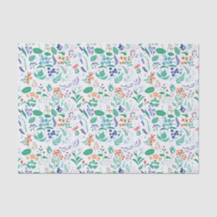 Papel De Seda Flores de jardín de verano dejan flores botánicas