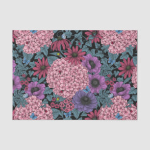 Papel De Seda Flores de jardín en negrita