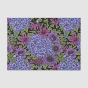 Papel De Seda Flores de jardín en negrita