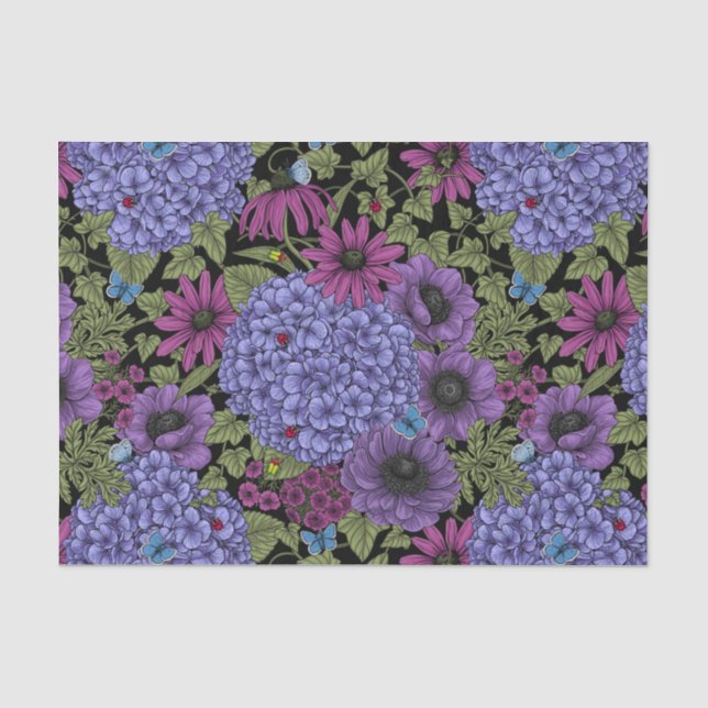 Papel De Seda Flores de jardín en negrita (Anverso)