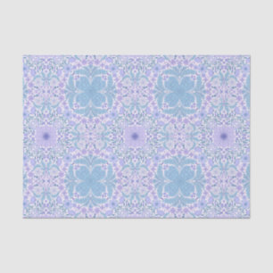 Papel De Seda Flores de jardín retro en azul y violeta