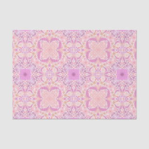 Papel De Seda Flores de jardín retro en rosa