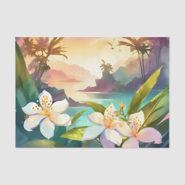 Papel De Seda Flores de jazmín de verano (Anverso)