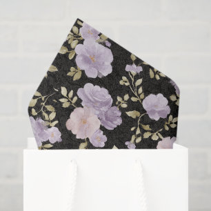 Papel De Seda Flores de Lavanda Rubor Negro Despedida de Soltera