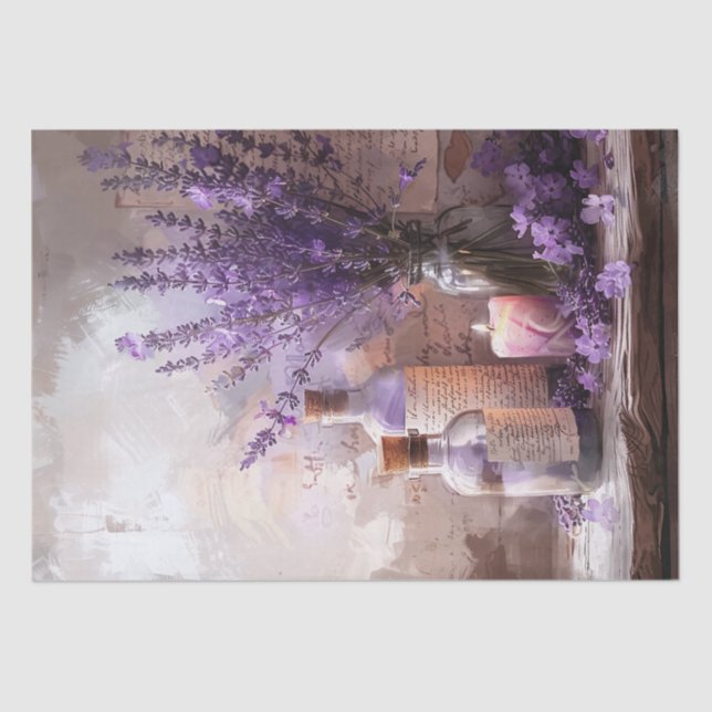 Papel De Seda Flores de lavanda Velas de desenlace apotecario (Anverso)