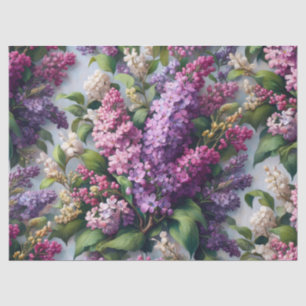 Papel De Seda Flores de Lila Decoupage Acuarela Botánica