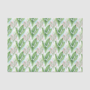 Papel De Seda Flores de lirio de los valles en acuarela 