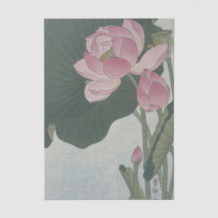 Papel De Seda Flores de Loto en Flor por Ohara Koson
