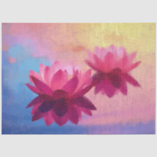 Papel De Seda Flores de Lotus abstractas y coloridas