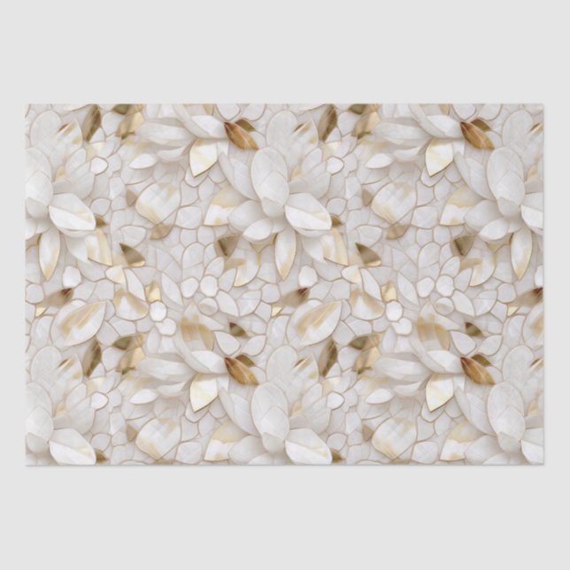 Papel De Seda Flores de Lotus de oro blanco (Anverso)