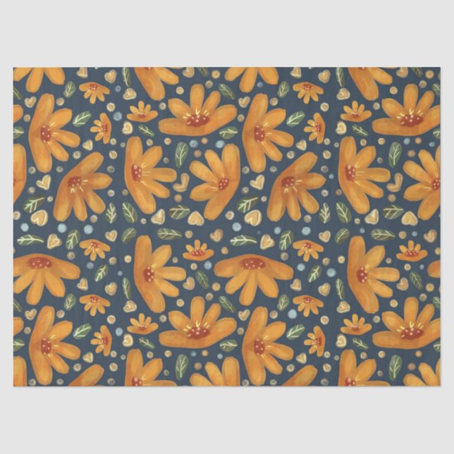 Papel De Seda Flores de Lujo Amarillas (Anverso)