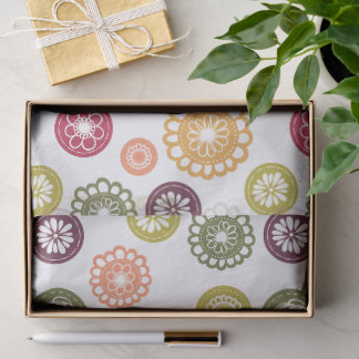 Papel De Seda Flores de lunares -