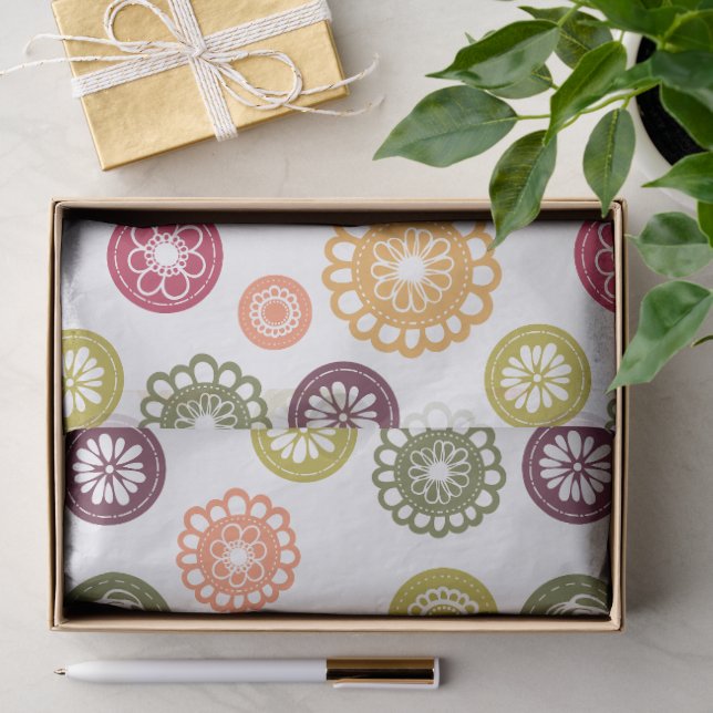 Papel De Seda Flores de lunares -  (Regalo )
