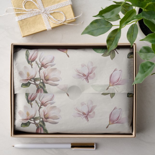 Papel De Seda Flores de Magnolia del Sur (Regalo )