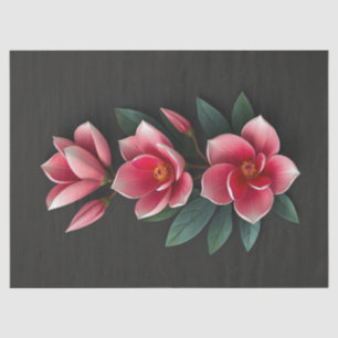 Papel De Seda Flores de Magnolia Rosadas