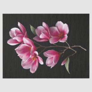 Papel De Seda Flores de Magnolia Rosadas