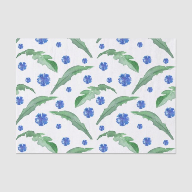 Papel De Seda Flores de maíz azul (Anverso)