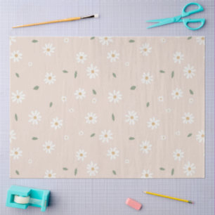 Papel De Seda Flores de margarita lindas y vegetación