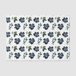 Papel De Seda Flores de marina con hojas verdes