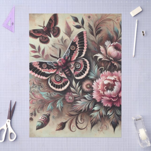 Papel De Seda Flores de mariposa Mariposas Decoración caprichosa (Artesanía)