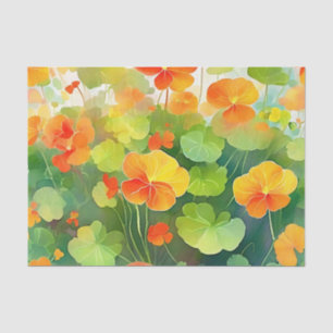 Papel De Seda Flores de nasturcio vibrantes