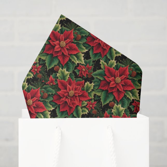 Papel De Seda Flores de Nochebuena (Bolsa de regalo)