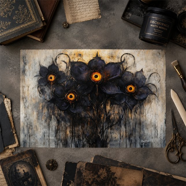 Papel De Seda Flores de Ojo de Fantasía Morado Oscuro Gótico Dec (Subido por el creador)