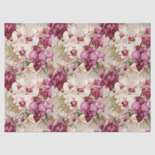 Papel De Seda Flores de orquídeas exóticas coloridas
