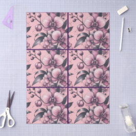 Papel De Seda Flores de orquídeas Púrpura Púrpura Púrpura Pintor