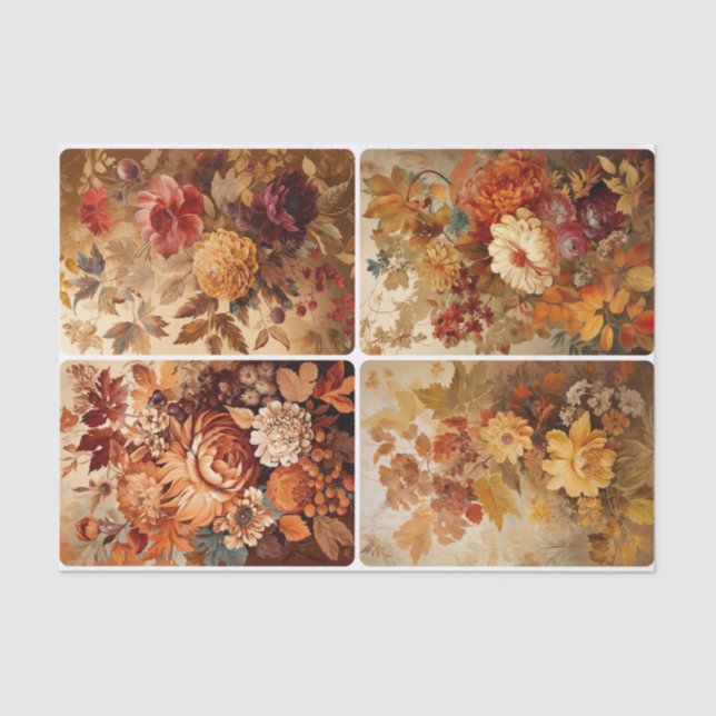 Papel De Seda Flores de otoño (Anverso)