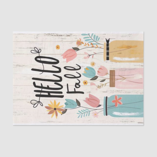 Papel De Seda Flores de otoño en la página de desalojo de Mason  (Anverso)