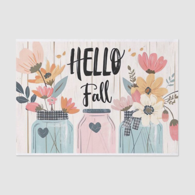 Papel De Seda Flores de otoño en la página de desalojo de Mason  (Anverso)