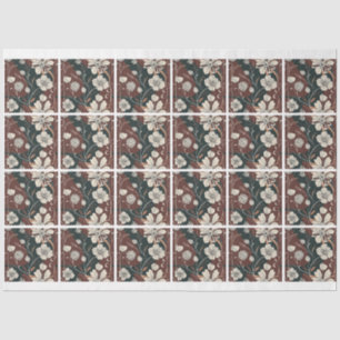 Papel De Seda Flores de Otoño Noir Mosaico Decoupage