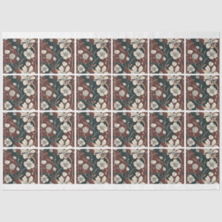 Papel De Seda Flores de Otoño Noir Mosaico Decoupage