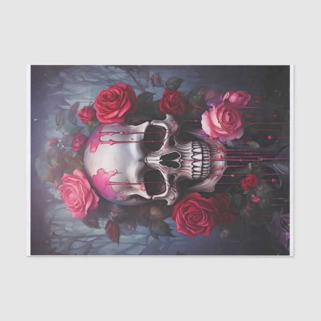 Papel De Seda Flores de pasión, llanto de Gótico y Rosas (Anverso)