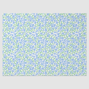 Papel De Seda Flores de perinela blanca verde azul bonito