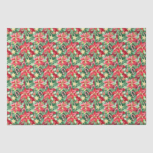 Papel De Seda Flores de Poinsettia festiva para navidades