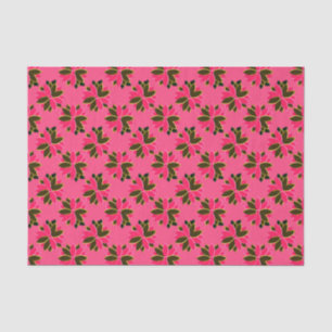 Papel De Seda Flores de Poinsettia metalizado-11-rosada-dorada-T