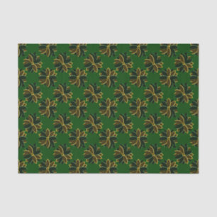 Papel De Seda Flores de Poinsettia metalizado-8-Green-Gold-TISSU