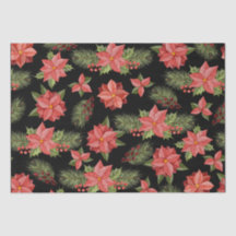 Flores De Poinsettia Roja Y Holly Berries