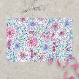 Papel De Seda Flores de pradera bohemias y follaje