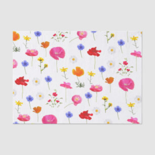 Papel De Seda flores de pradera silvestres