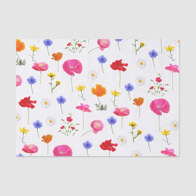 Papel De Seda flores de pradera silvestres (Anverso)