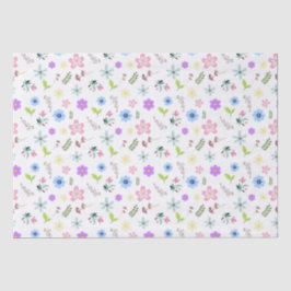 Papel De Seda Flores de primavera coloridas