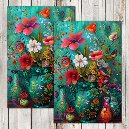 PAPEL DE SEDA FLORES DE PRIMAVERA COLORIDAS EN LA DECORACIÓN DE 