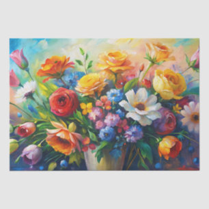 Papel De Seda Flores de Primavera Coloridas y Vibrantes Decoupag