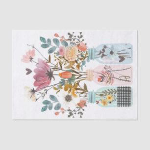 Papel De Seda Flores de primavera en desenlace de jarras de maso